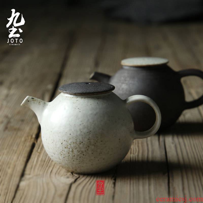About Nine manual coarse soil clay POTS kung fu tea pot pottery is the pot of Japanese tea taking with black and white tea kettle tea cup