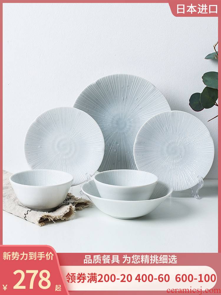 The fawn ten grass field'm Japanese imports of ceramic tableware Beijing dishes suit suit has just 4 6 people