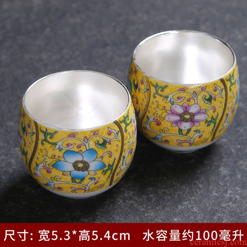 Tasted silver gilding jingdezhen ceramic sample tea cup tea with small and pure and fresh see colour blue and white master cup single CPU kung fu tea cups