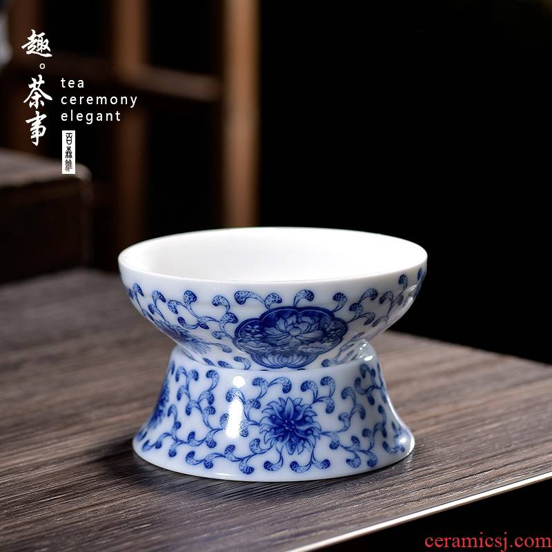 Jingdezhen tea accessories zero with ceramic filter) of blue and white porcelain tea every other kung fu tea filters of household