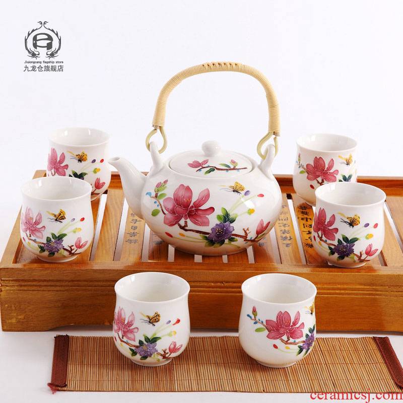 DH wedding tea suit wedding little teapot teacup jingdezhen ceramic whole contracted household kung fu teapot