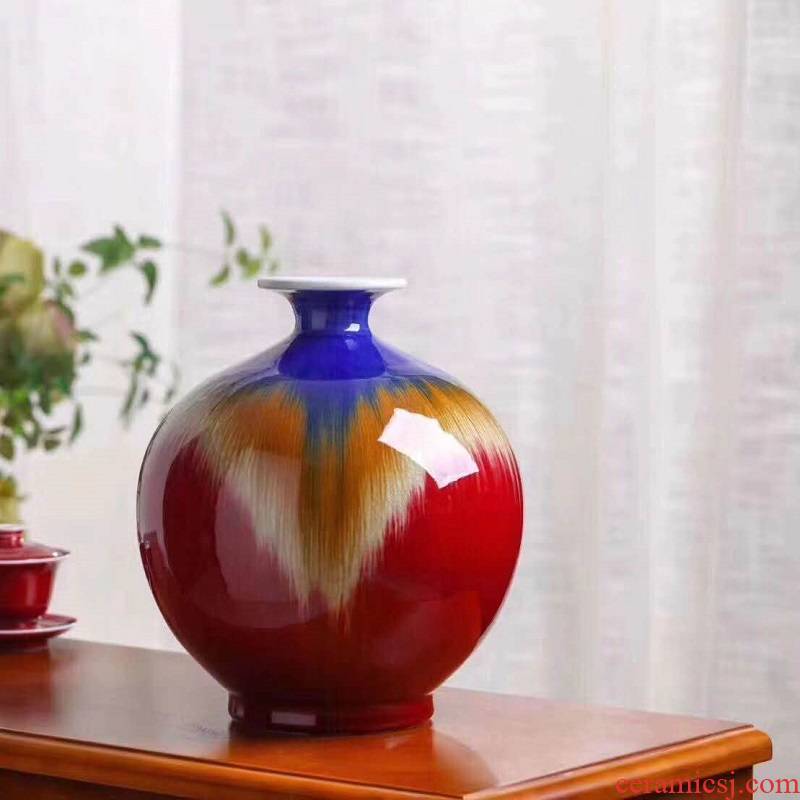 Jingdezhen kilns wave red vase is 380