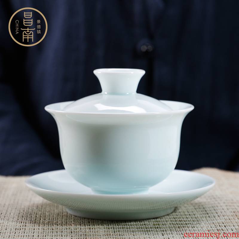 Chang south ceramics tureen kung fu tea set of jingdezhen porcelain jade three cups to make tea tureen large bowl to bowl