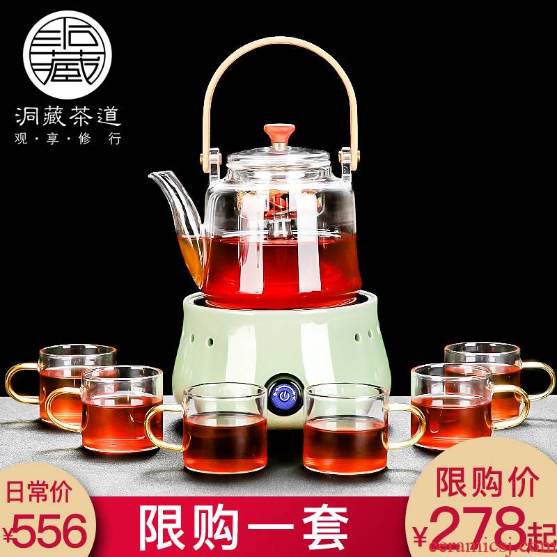 The Heat - resistant glass tea kettle boil in floor is elder brother up with ceramic household electrical TaoLu scented tea filter teapot