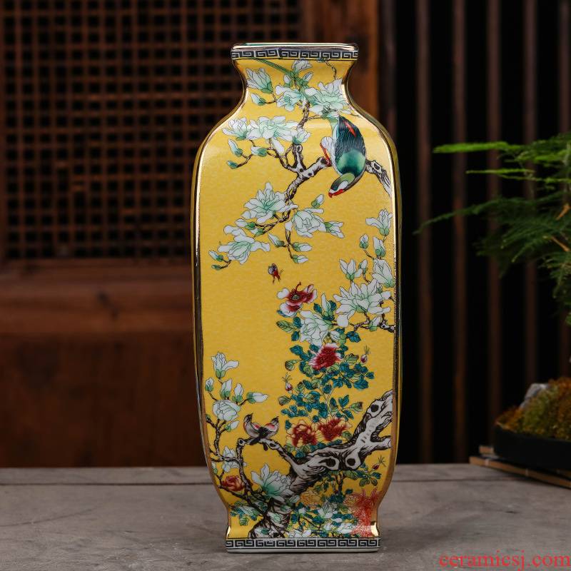 Archaize of jingdezhen ceramics colored enamel vase flower arranging furnishing articles of Chinese style classical home sitting room porch decoration