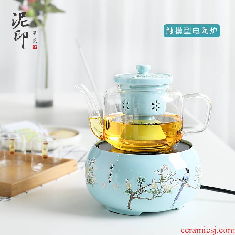 Mud seal electric cooking TaoLu teapot household refractory glass flower pot'm teapot.mute boiled tea, small tea stove
