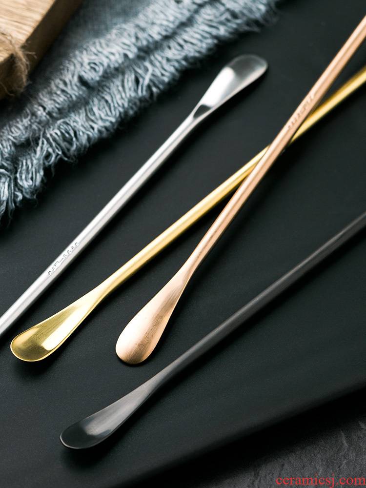 Porcelain color beauty stainless steel ladles mixing spoon, coffee spoon, creative ice run honey cocktail swizzle stick