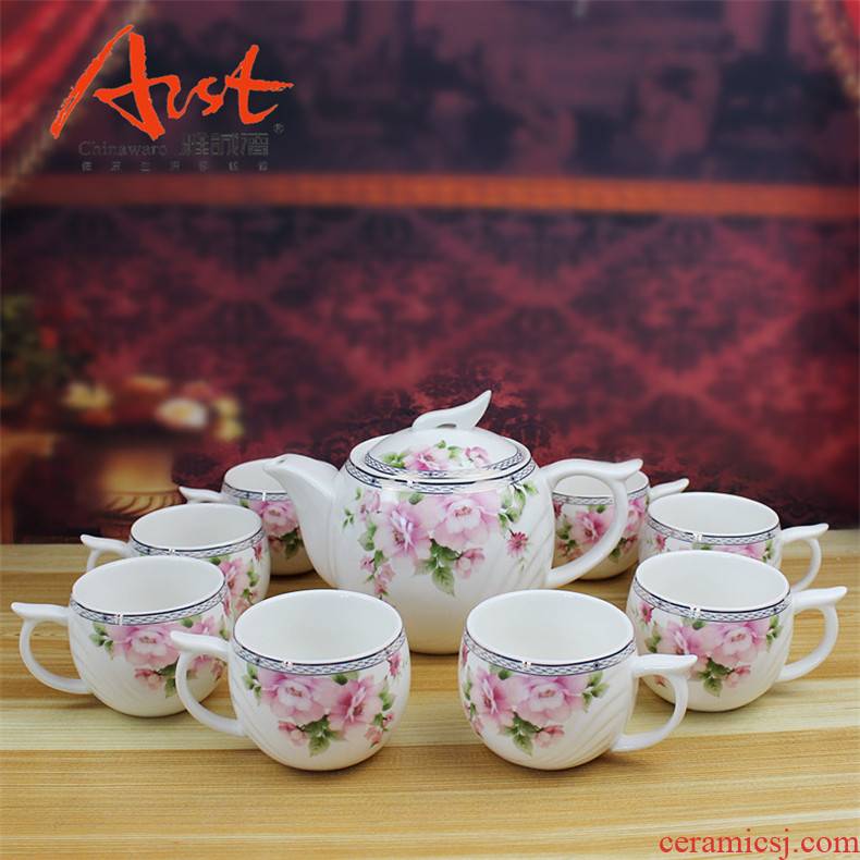 Arst/ya cheng DE 8 + 1 tea set porcelain tea set, tea tray with glass teapot + cup suit bag in the mail