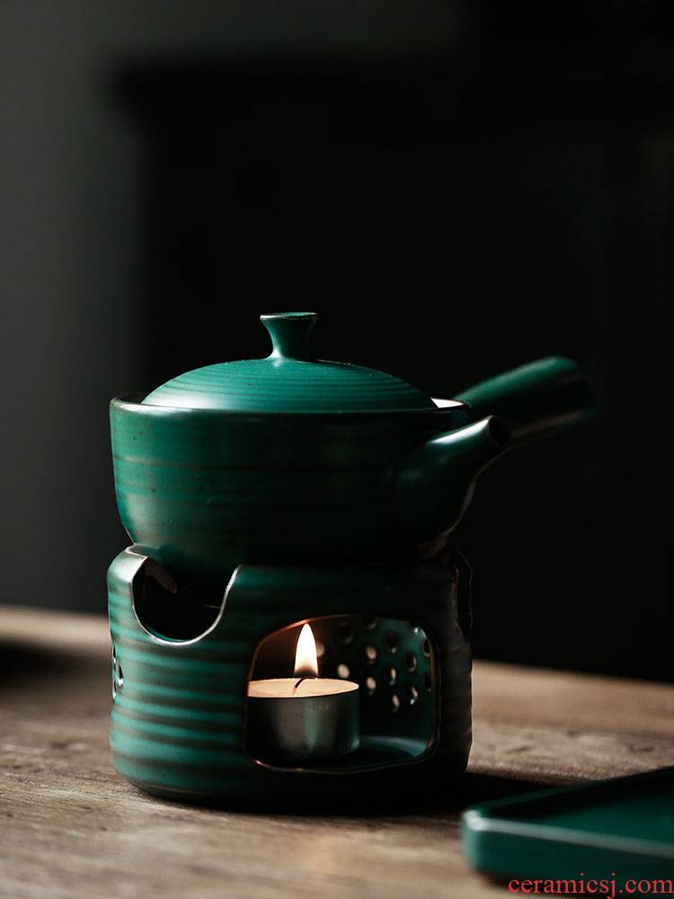 ShangYan Japanese coarse pottery tea boiling kettle black pottery based heating furnace temperature tea, kungfu tea boiled tea set