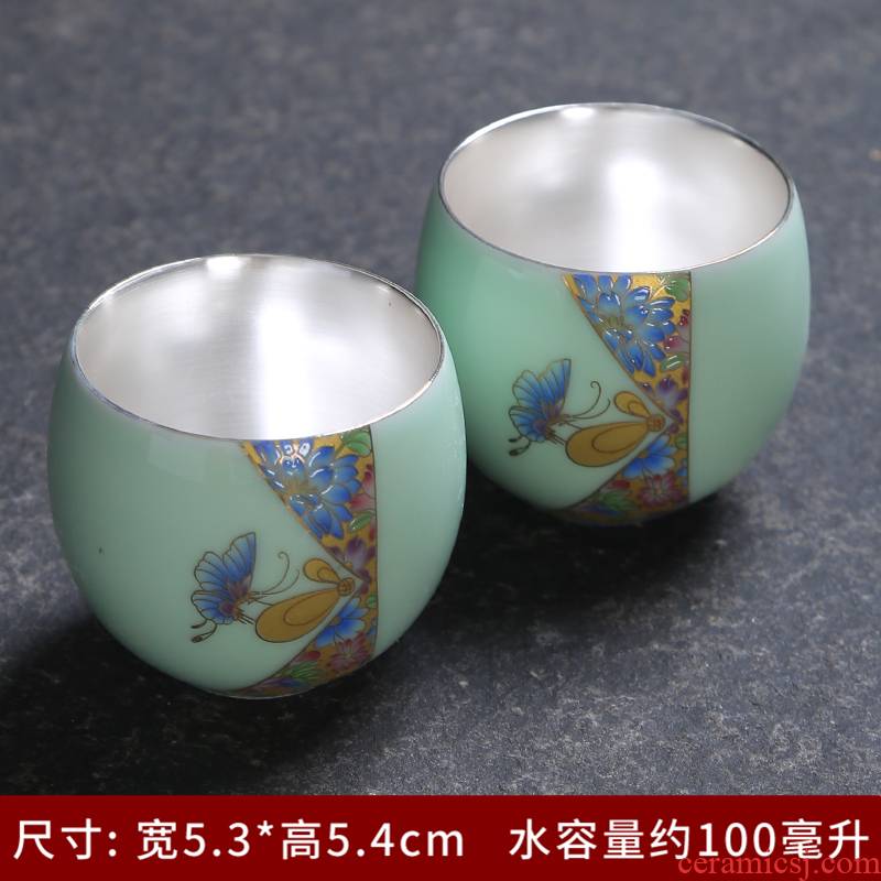 Jingdezhen blue and white famille rose porcelain ceramic kung fu tea cup purple see colour sample tea cup master cup personal cup