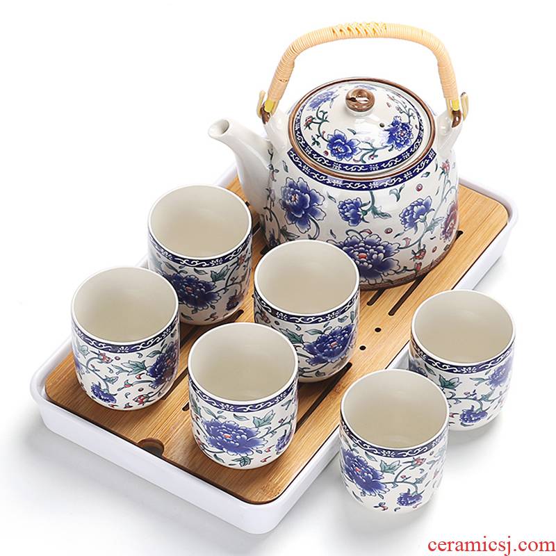 True sheng ceramic teapot tea set a complete set of large Chinese girder household cool dry kung fu tea kettle