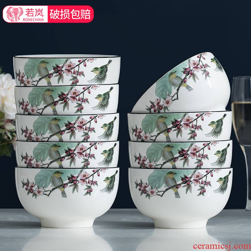 Ceramics thickening eat bread and butter of household of Chinese style effectively prevent steamed dishes is not easy to hot bowls suit 10 wear a plate