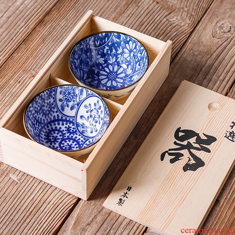 Fawn field'm bowl of rice bowls imported from Japan Japanese ceramics tableware feng 2 into the wooden gift boxes