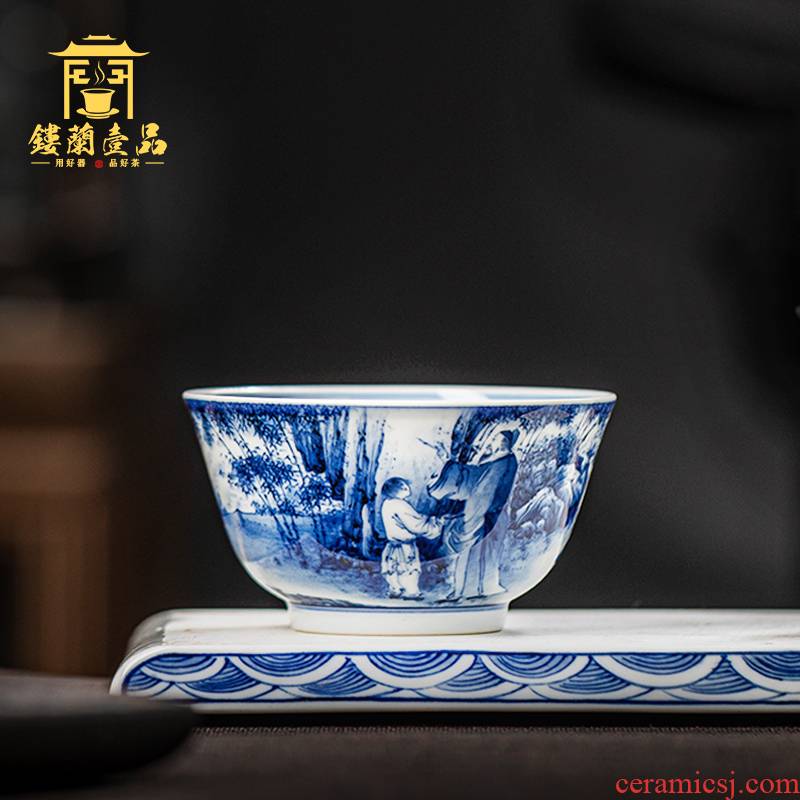 All hand - made porcelain of jingdezhen ceramics gathering masters cup kung fu tea tea bowl cups individual household single CPU