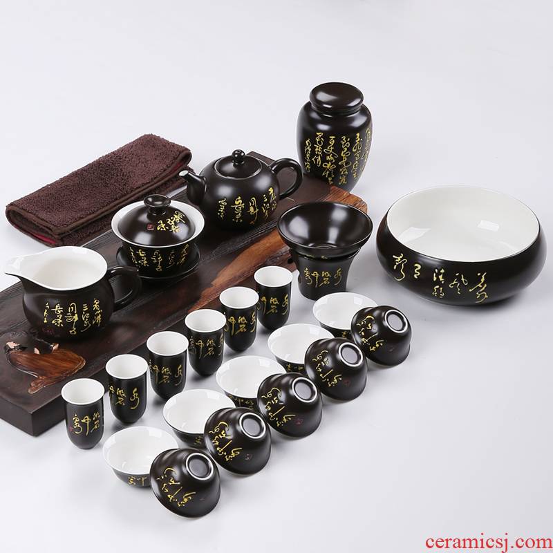 Friends is a complete set of ceramic kung fu tea tea art supplies accessories teapot teacup tea tea caddy fixings