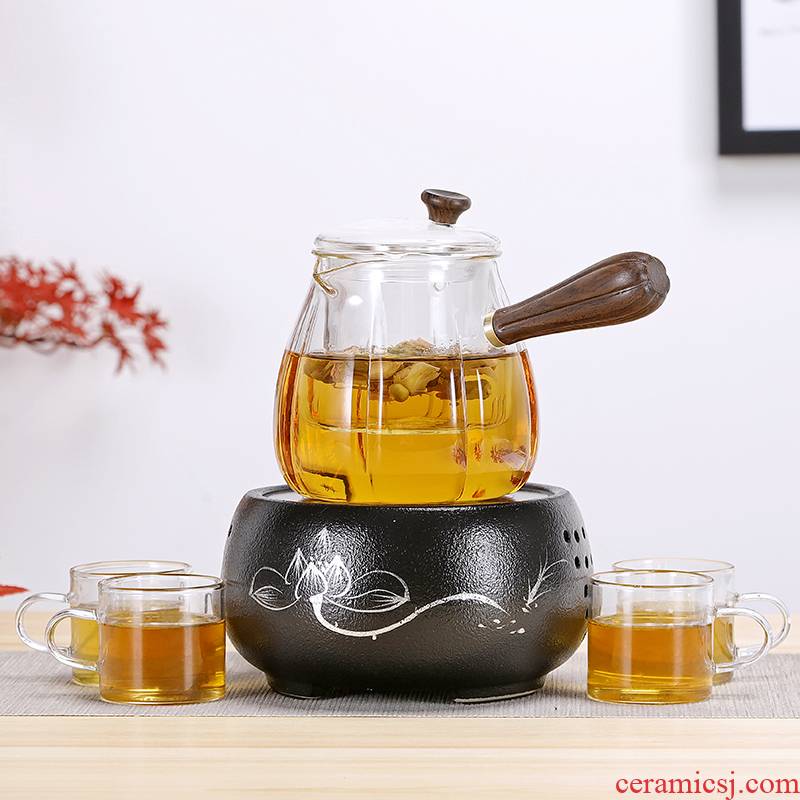 Friend is heat - resistant glass boiled tea machine electricity TaoLu household kung fu tea set of a complete set of large tea pu - erh tea with the teapot