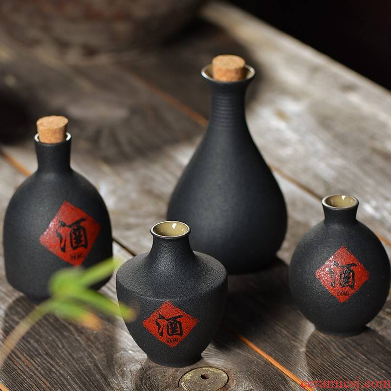 Chinese little hip half jins of empty wine bottles of wine jar ceramic coarse pottery jars liquor household restoring ancient ways