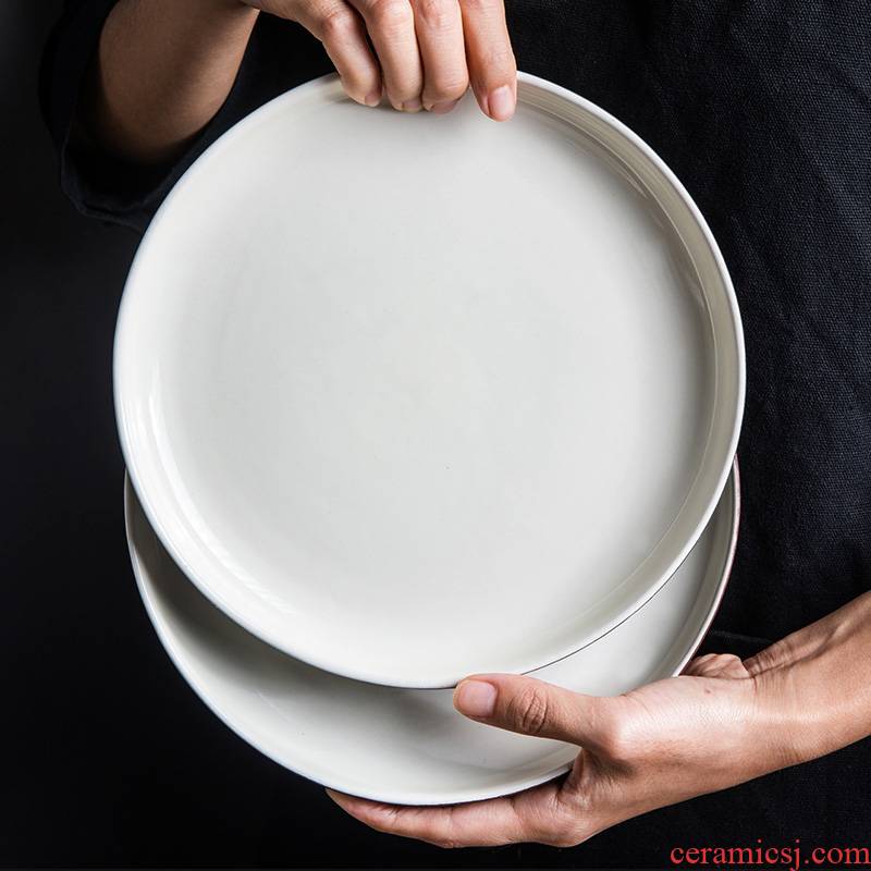 Creative contracted and Japanese ceramics tableware disc soup plate salad flat dish dish steak dishes in northern Europe