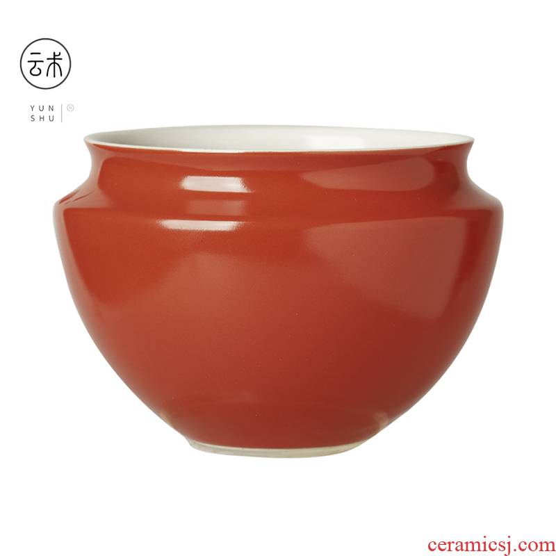 Jingdezhen ceramic water coral red cloud surgery XiCha wash water jar built water tea table tea accessories tea slag bucket