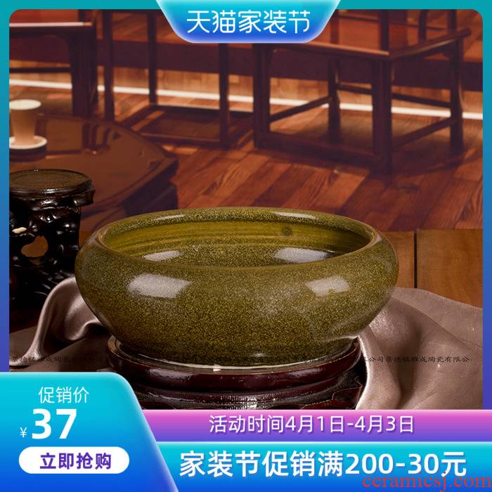 Jingdezhen ceramics by hand at the end of the tea glaze antique pen XiCha wash the ashtray fashion furnishing articles of handicraft