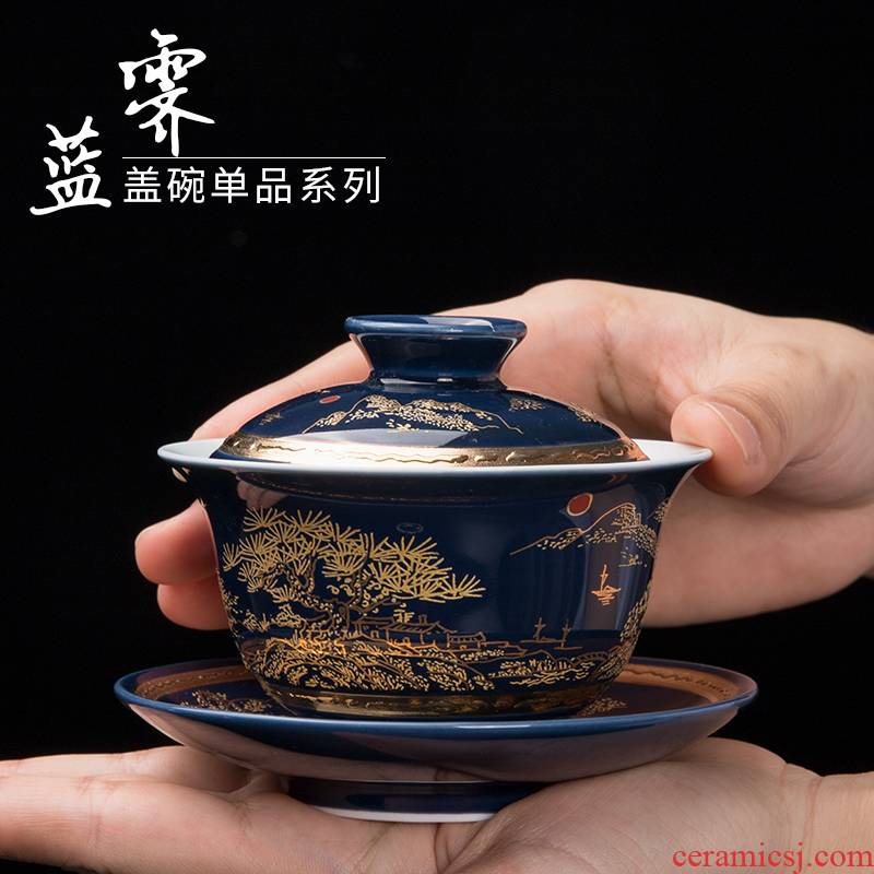 Only three tureen tea cups a single large kung fu tea bowls of household ceramics with hand grasp the bop hot tea tea set zero pot