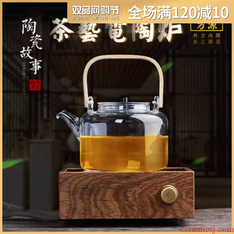 Kettle thickening heat resisting high temperature glass tea stove kung fu tea set.mute the cooking pot steaming tea, the electric TaoLu boil tea