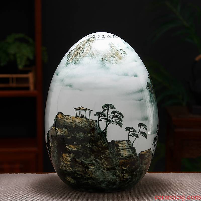 Jingdezhen ceramics new Chinese vase landscape blessed dense eggs home rich ancient frame TV ark, sitting room adornment is placed