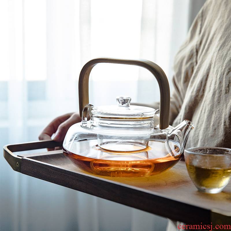 The content cooking pot, heat - resistant glass teapot household electrical TaoLu kettle large black tea pu - erh tea boiled tea