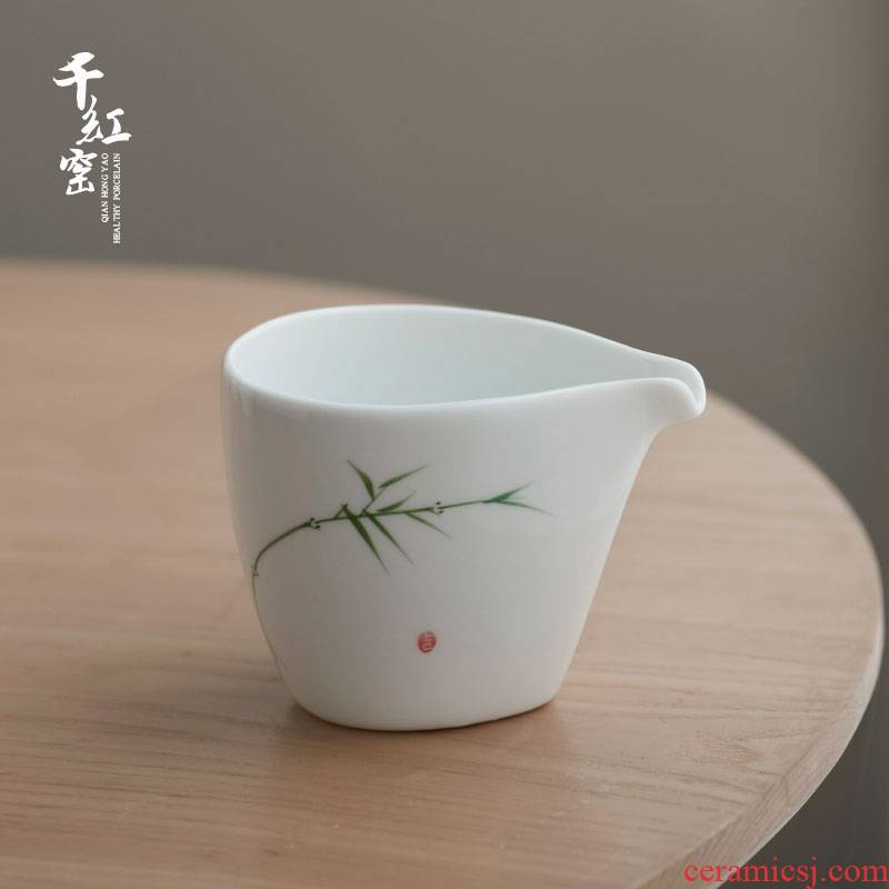 Hand - made ceramic fair keller points more tea ware to hold to hot tea sea white porcelain kung fu tea accessories household) cup