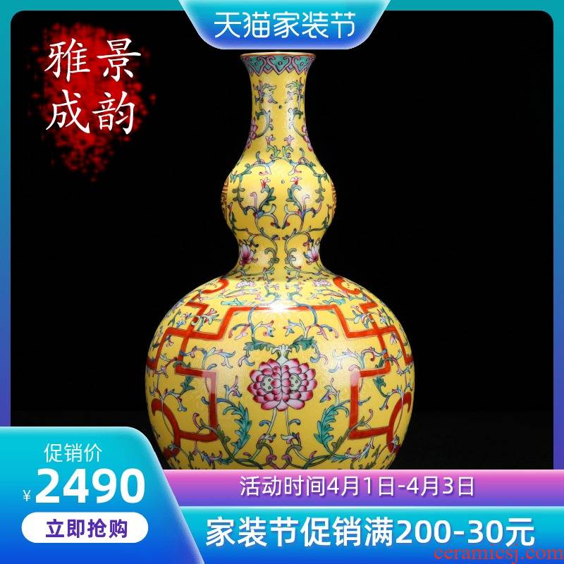 Jingdezhen ceramic new Chinese style household flower arrangement sitting room decorated bottled ornament porcelain enamel furnishing articles