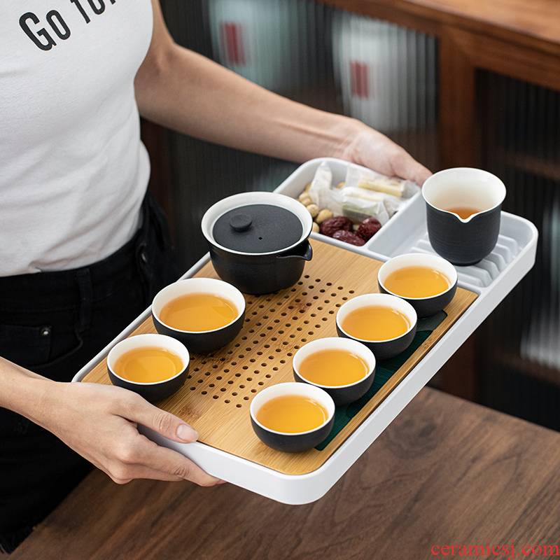 Japanese porcelain constant hall kung fu tea tea tray household water dried bamboo tray table little sitting room tea sea suits for