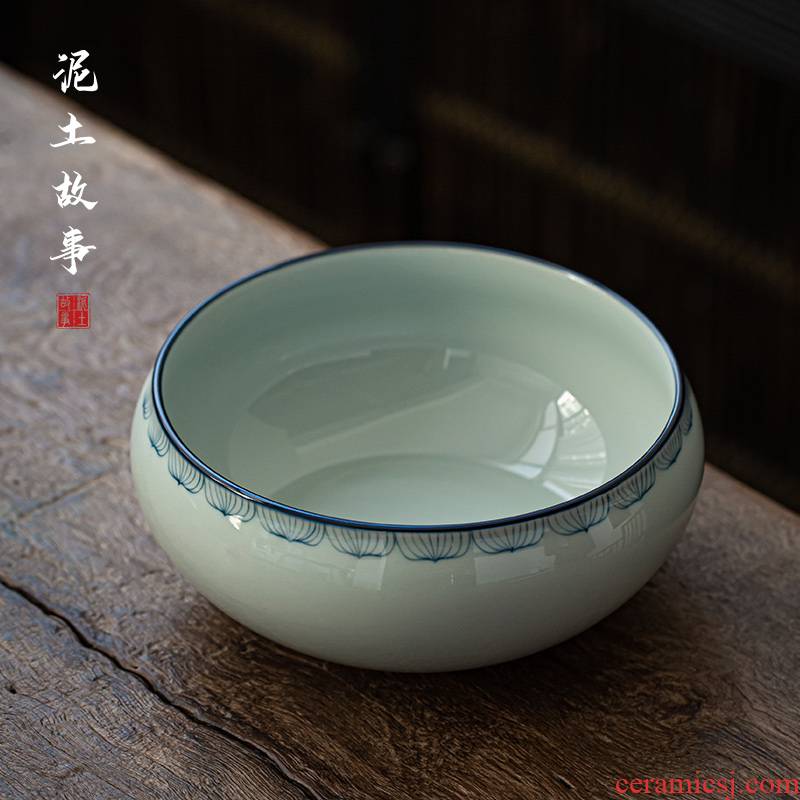 Hand wash to large size large Japanese zen tea wash tea cups of household ceramic ware tea pot of tea, after water jar
