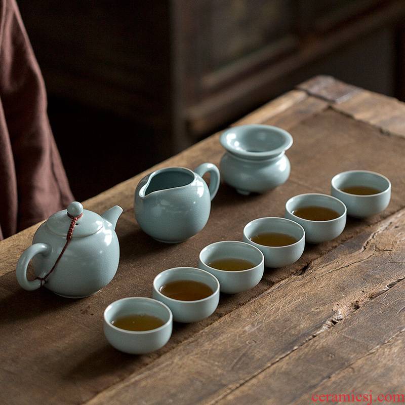 You implement your up kung fu tea set to restore ancient ways household tea kettle ceramic cups porcelain pieces of exquisite gift