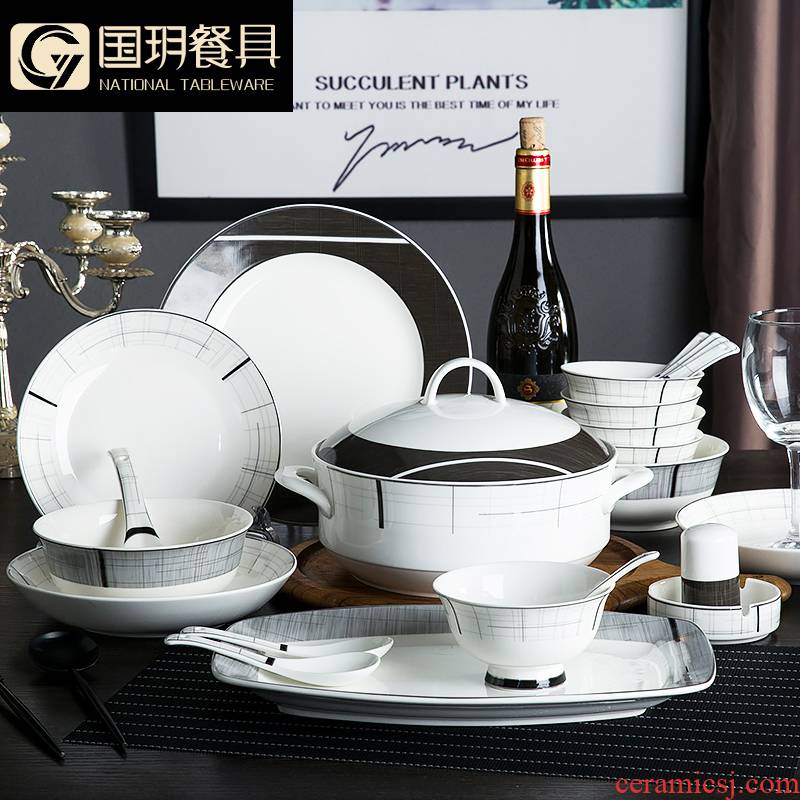 Jingdezhen porcelain bowls ipads plate suit small fresh dish bowl suit creative contracted household ceramics tableware suit