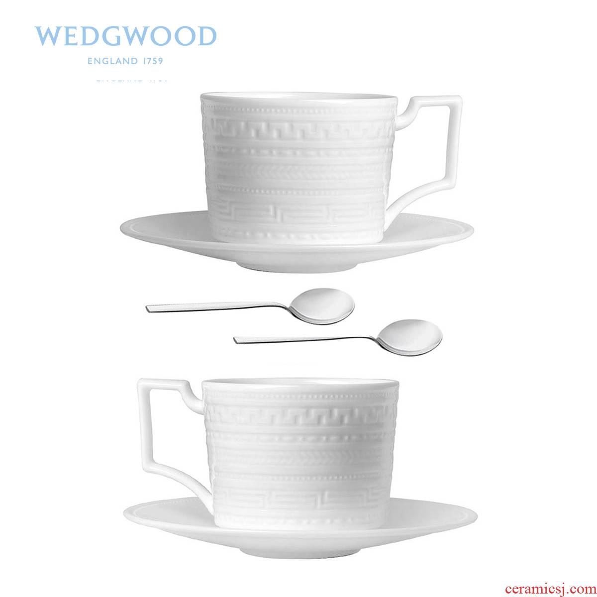 WEDGWOOD waterford WEDGWOOD Italian embossed 2 cups disc 2 teaspoons of ipads China European coffee cup dish group gift boxes