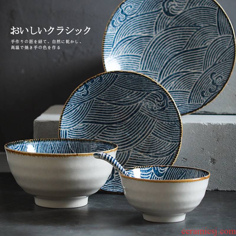 Ceramic rainbow such use small bowl creative 6 inch bowl of soup plate deep soil bowl dish plate of Japanese tableware and wind to use home for dinner