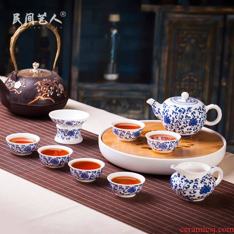 Jingdezhen ceramic tea set with tea tray sample tea cup teapot) fair keller kung fu tea set