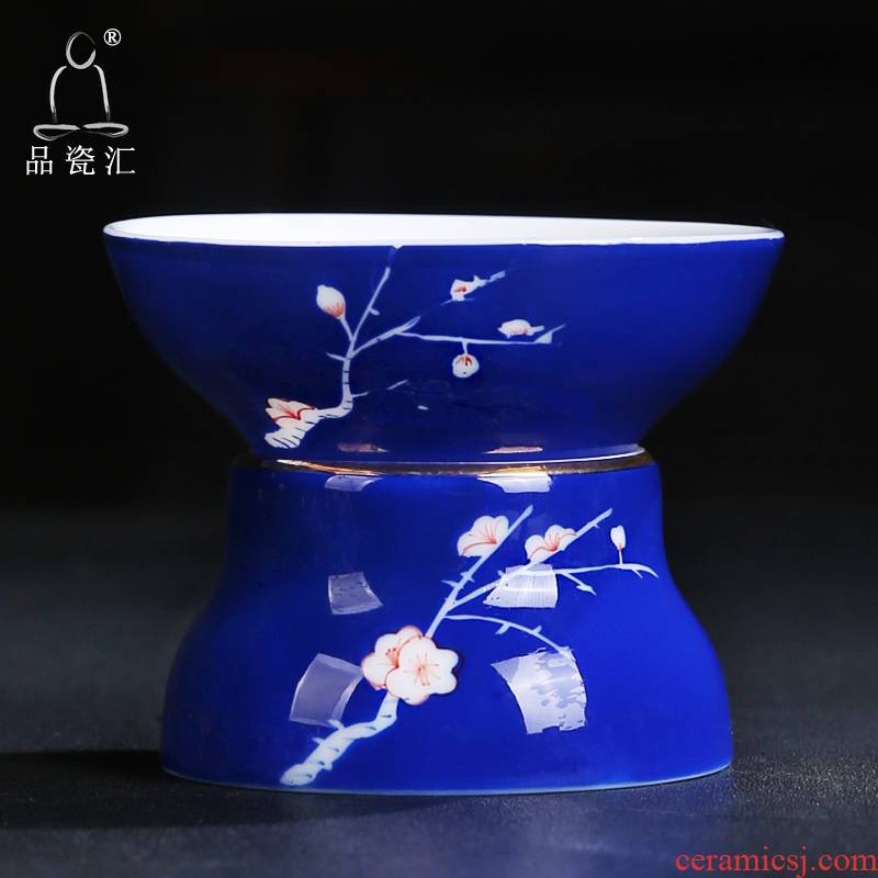 Material porcelain sink ceramic tea cup hand - made filter blue and white porcelain all fair one punch) make tea cup set filter