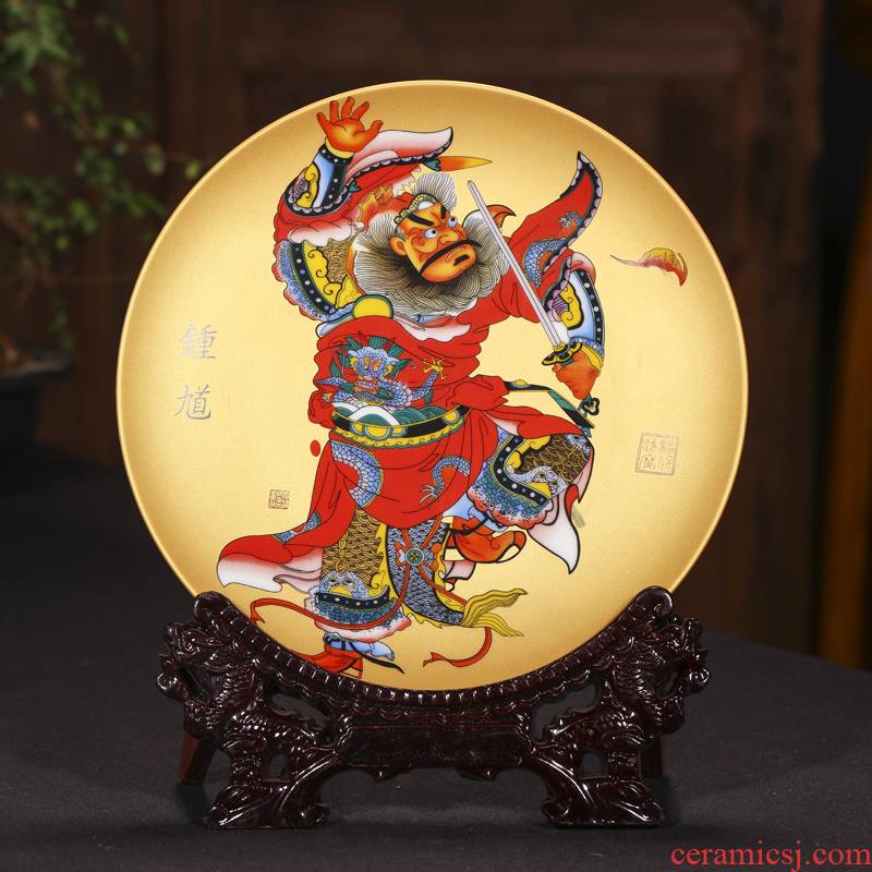 Jingdezhen ceramics doors hang dish town house decoration decoration plate Chinese style living room to ward off bad luck, furnishing articles