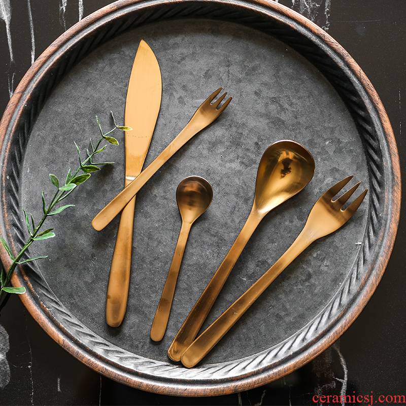 Tao soft European stainless steel steak knife spoon western tableware suit move the main fruit knife fork spoon, dessert spoon