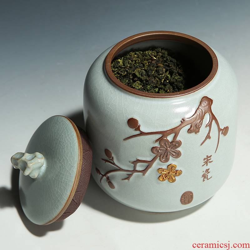 Your up ceramic tea caddy fixings seal storage jar large porcelain moistureproof receives pu 'er tea boxes