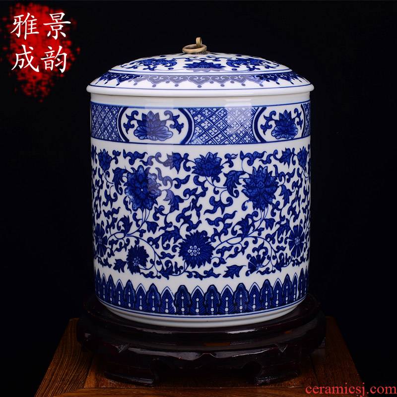 Jingdezhen ceramic tea pot large pu - erh tea store receives the manual sealing pot tea cake tea tea room decoration