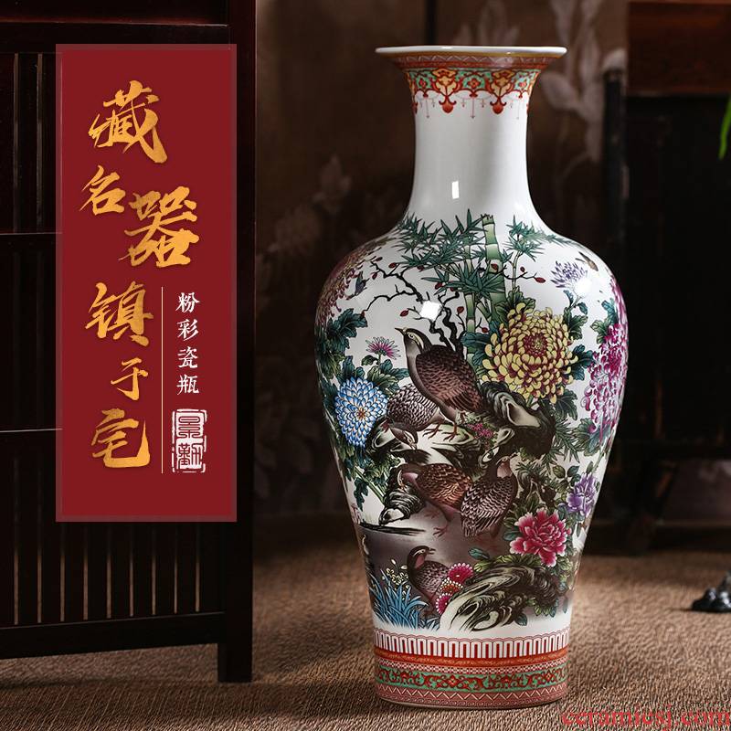 375 jingdezhen ceramic vases, large sitting room of famille rose porcelain vase landing furnishing articles home decorative arts and crafts
