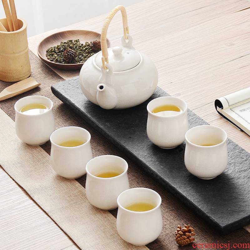 A pot of tea pot of six cups of girder are suit household cup kung fu tea kettle gift boxes gifts ceramic cup