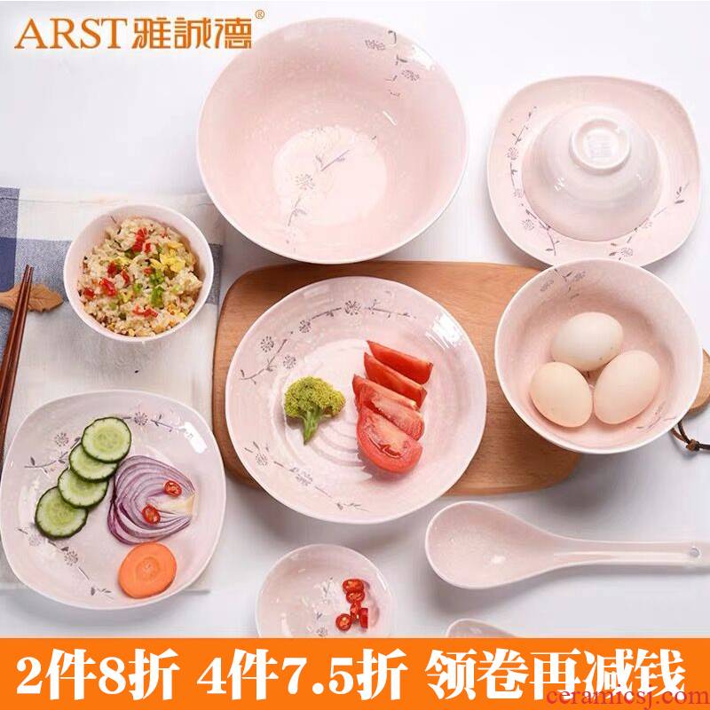 Ya cheng DE bowl under the glaze color Japanese ceramic bowl household tableware suit dishes dishes tableware millet rice bowl