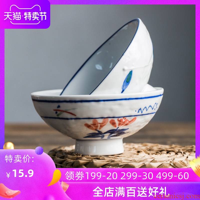 Lototo Japanese ceramics tableware bowls a single household high against the small iron rice bowls bowl dessert bowl of water