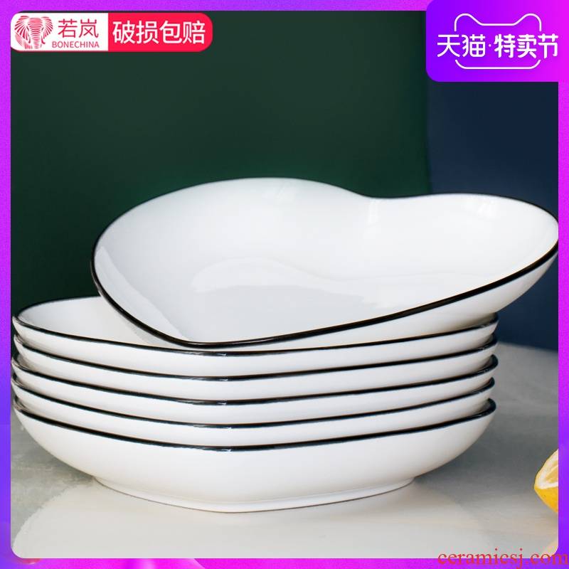Creative ceramic deformed plate combined with beautiful heart - shaped cookies plate household food dish Nordic western breakfast dishes