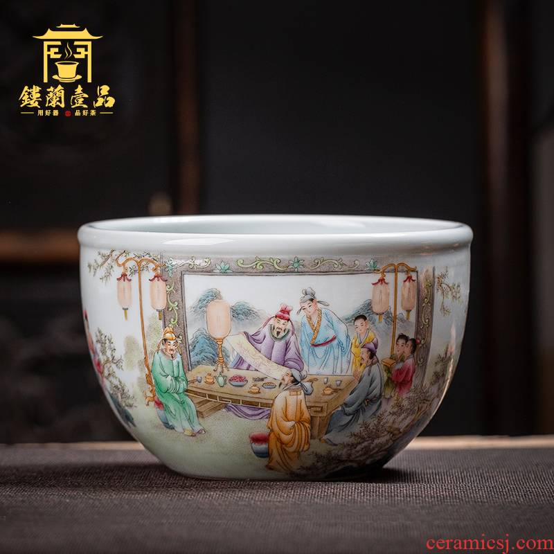 Jingdezhen ceramic hand - made pastel large tea to wash to the writing brush washer wash water jar kung fu tea tea accessories