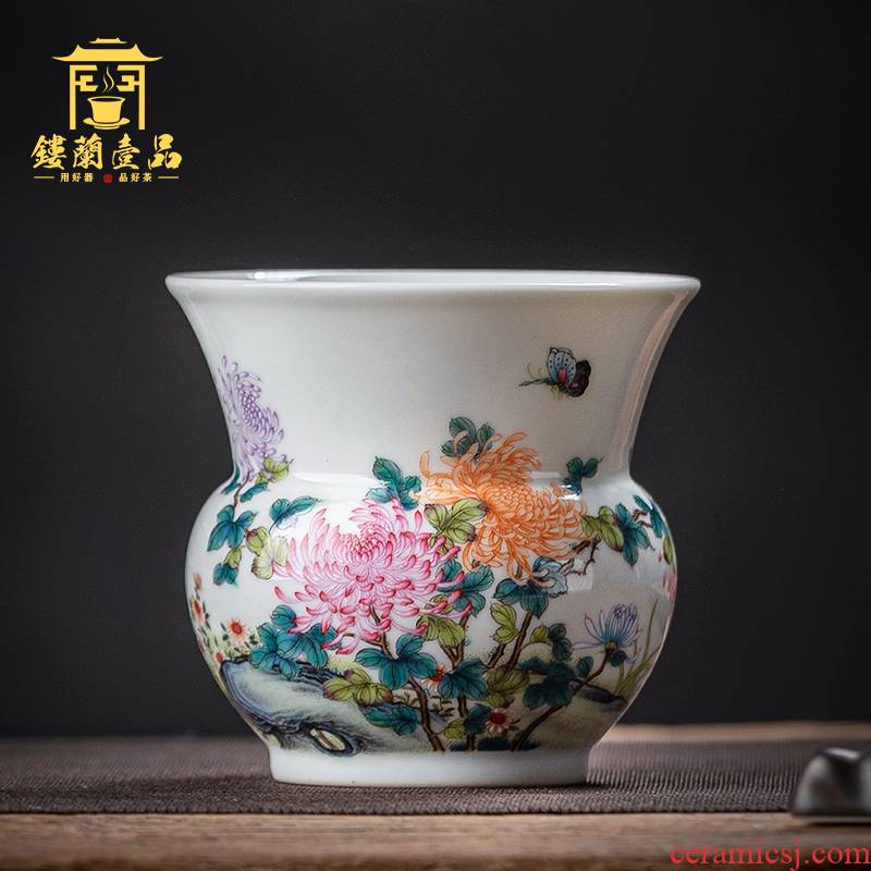 Jingdezhen ceramics all hand - made pastel by tea leaves dou small water built tea tea wash water, after the water fitting