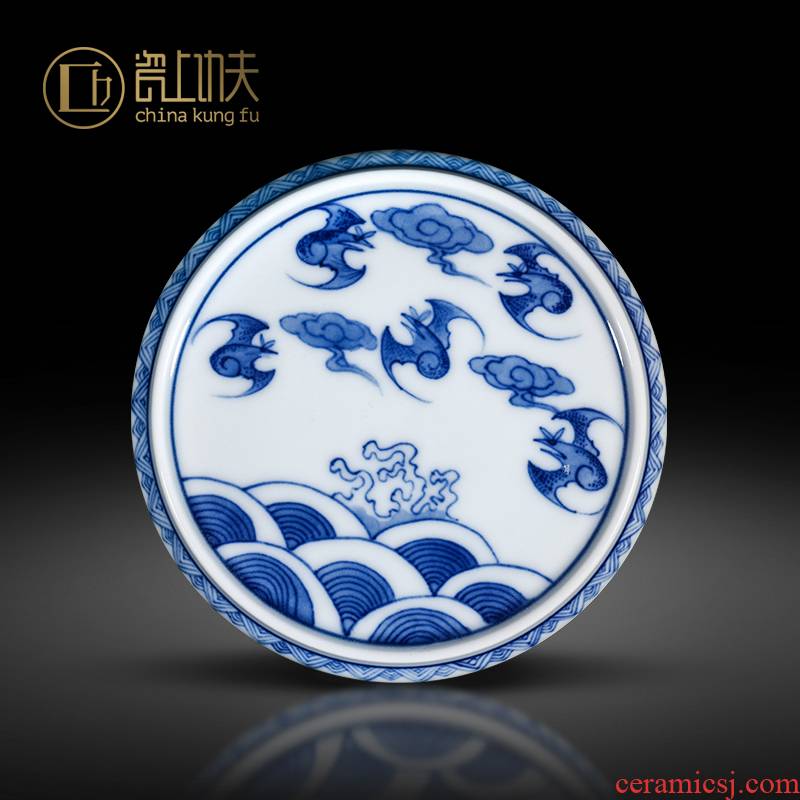 Jingdezhen hand - made porcelain cover rear lid doesn the lid checking ceramic lid frame tea tea tea accessories